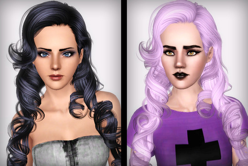 Medieval curls hairstyle NewSea`s SkyScraper retextured by Forever and Always for Sims 3