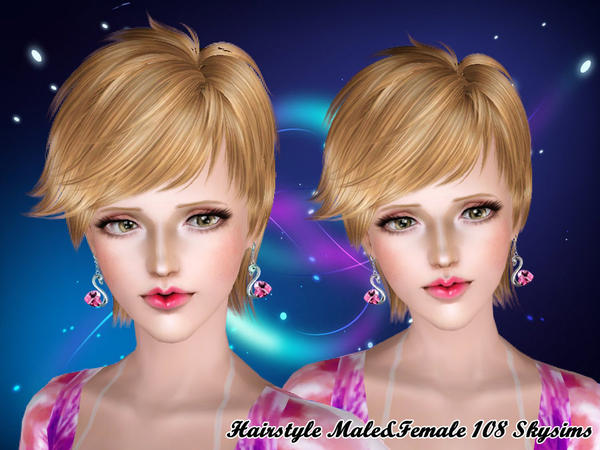 Fringed ultimate hairstyle 108 by Skysims for Sims 3