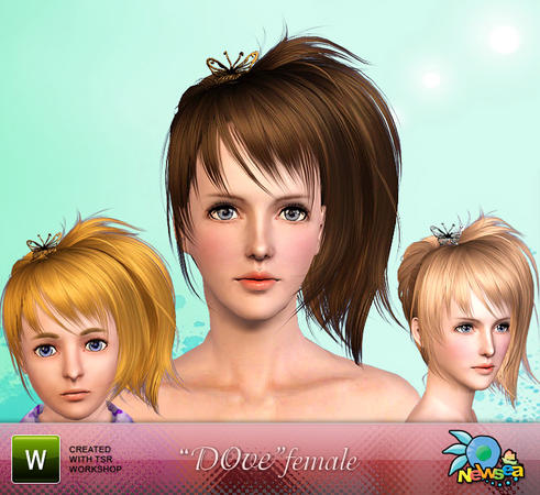 Dove butterfly hairstyle by NewSea for Sims 3