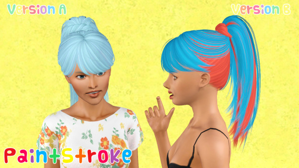 Bohemian ponytail hairstyle Skysims 122 retextured by Katty for Sims 3