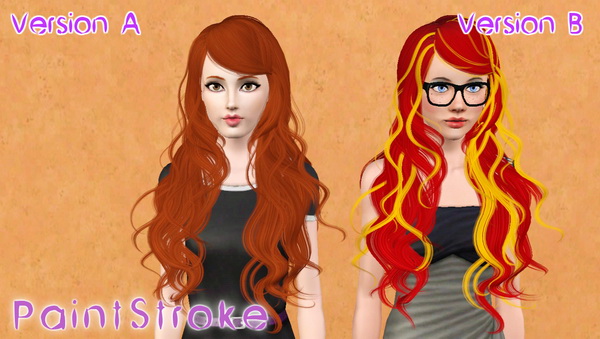Colored framing hairstyle  Newsea’s Sparklers retextured by Katty for Sims 3
