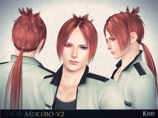 Mukuro V2 spiny topknot hairstyle Kisei by athem2310 for Sims 3