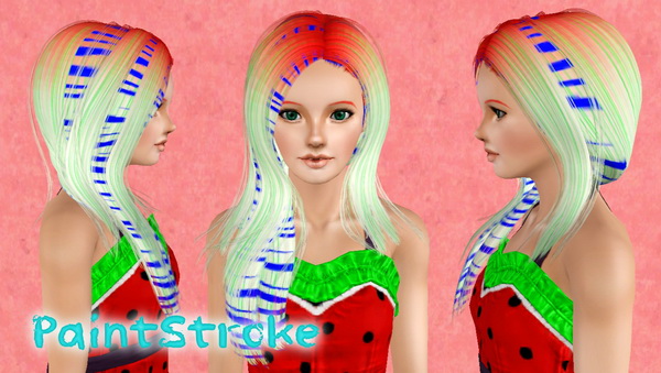 Glossy hairstyle NewSea`s Say Forever retextured by Katty for Sims 3