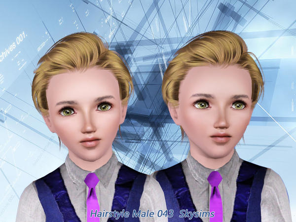 Streak hairstyle 043 by Skysims for Sims 3
