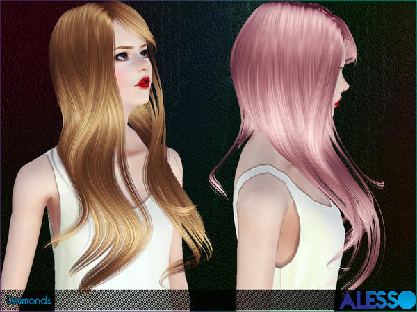 Diamonds hairstyle by Alesso for Sims 3