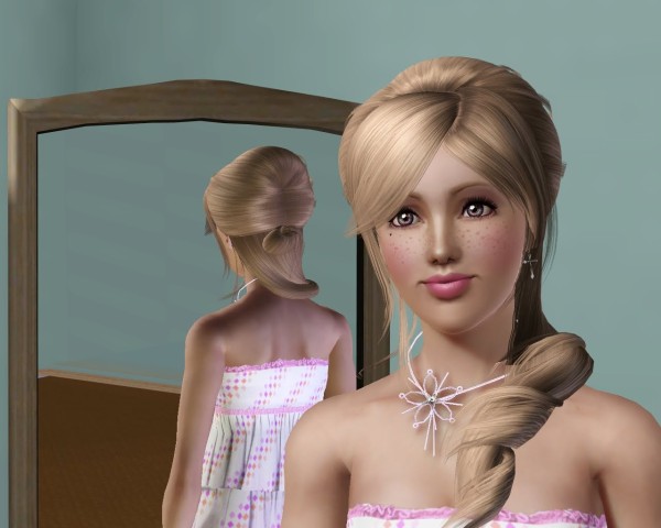 Rose`s retro hairstyle 102 retextured by Savio for Sims 3