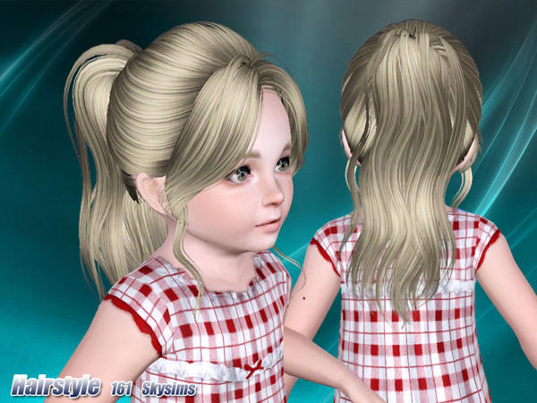 Classic ponytail with huge bangs hairstyle 161 by Skysims for Sims 3