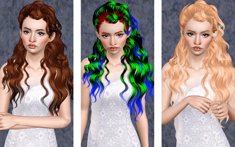 Momo`s Disco Curly Long Hairstyle Retextured By Beaverhausen Sims 3 Hairs