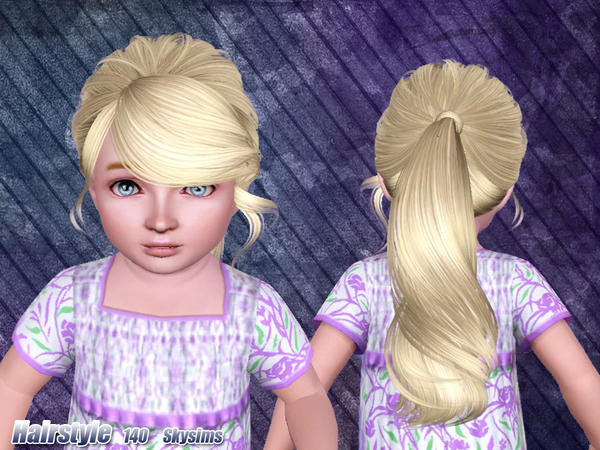 Messy ponytail hairstyle 140 by Skysims - Sims 3 Hairs