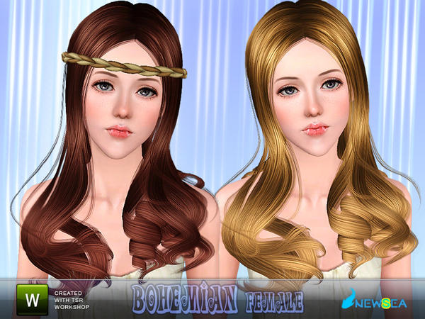 Bohemian hairstyle by NewSea for Sims 3