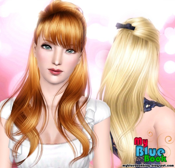 Half up hairstyle Peggy 5651 retextured by Tum Tum Simiolino for Sims 3