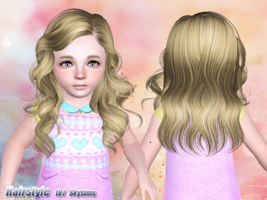 Curled hairstyle 187 by Skysims - Sims 3 Hairs