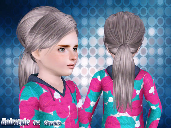 Vintage ponytail hairstyle 154 by Skysims for Sims 3