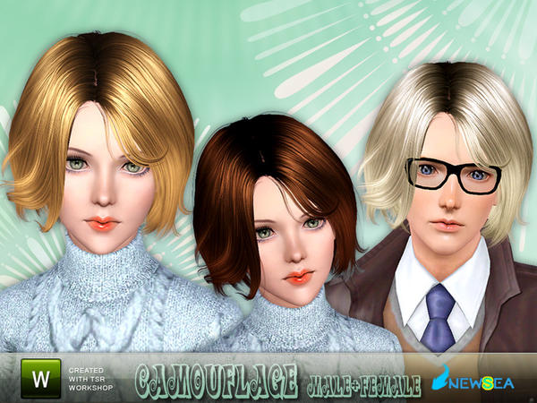 Camouflage hairstyle by NewSea for Sims 3
