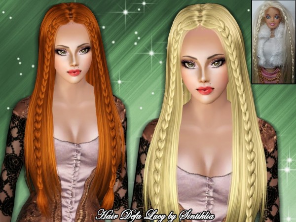 Defa Lucy braided hairstyle by Sintiklia for Sims 3