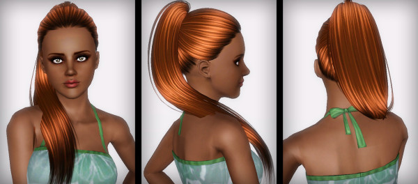 Ponytail hairstyle Butterflysims 117 retextured by Forever and always for Sims 3