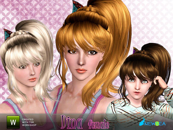 Dina dimensional hairstyle by NewSea for Sims 3