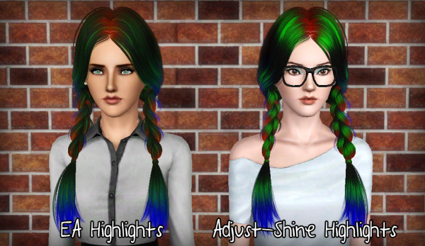Dual braid hairstyle Skysims 129 retextured by Forever and Always for Sims 3
