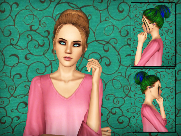 High wrapped pigtail Skysims 111 Hairstyle retextured by Forever and Always for Sims 3