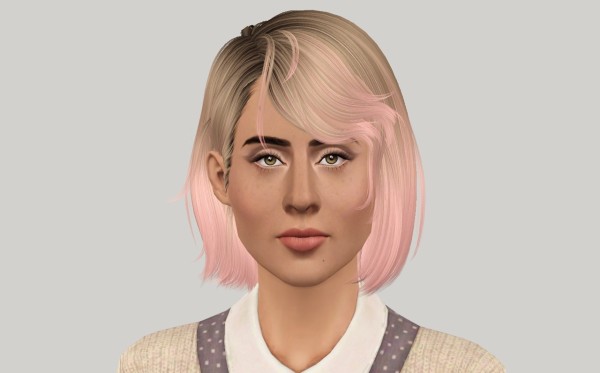 Headband bob hairstyle Newsea’s Sweet Scar retextured by Fanaskher for Sims 3