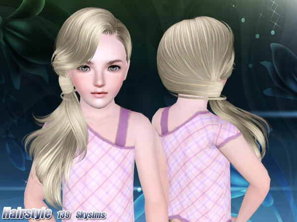 Rolled side ponytail hairstyle 139 by Skysims  for Sims 3
