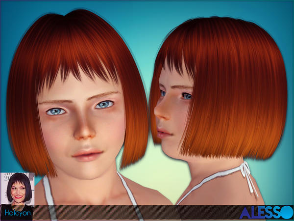 Straight bob with fringed bangs Halcyon Hairstylke by Alesso for Sims 3