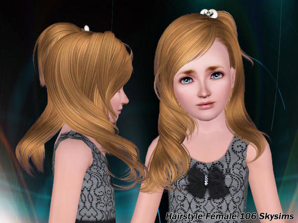 Small accessorized pigtail hairstyle 106 Skysims  for Sims 3