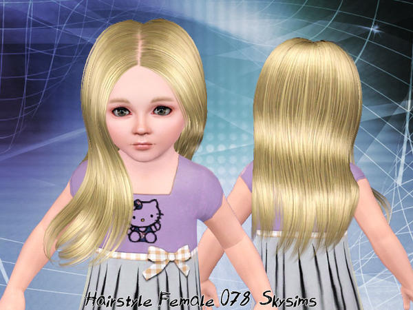 Shiny straight hairstyle 078 by Skysims for Sims 3