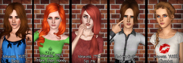 NewSea`s and ButterflySims hairstyles retextured by Forever and Always for Sims 3