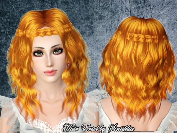 Wavy middle part hairstyle Ersel by Sintiklia for Sims 3