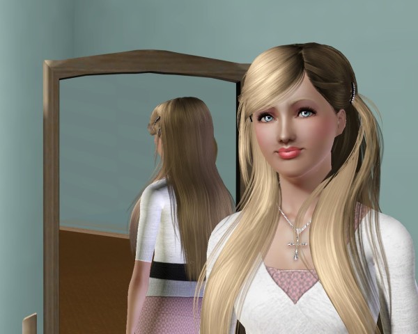 Peggy`s accessorized hairstyle retextured by Savio  for Sims 3