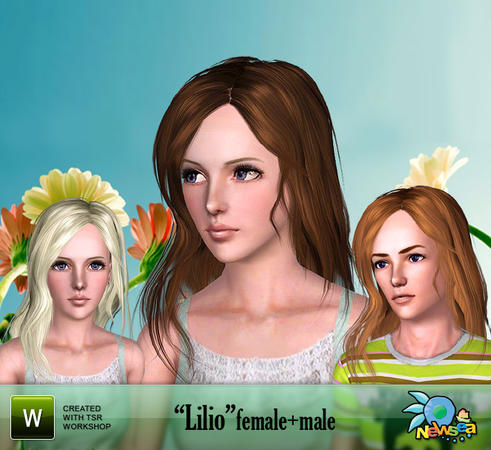 Lilio hairstyle by NewSea for Sims 3