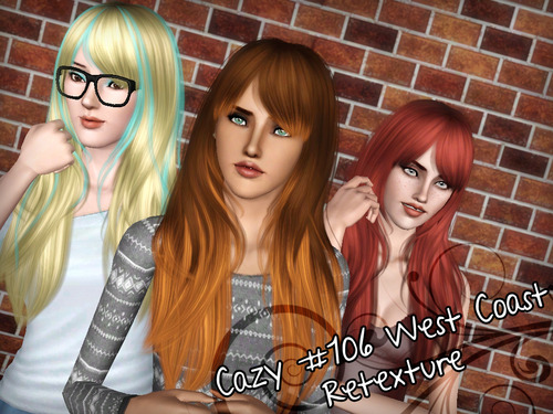 Cazy 106 West Coast hairstyle retextured by Forever and Always for Sims 3