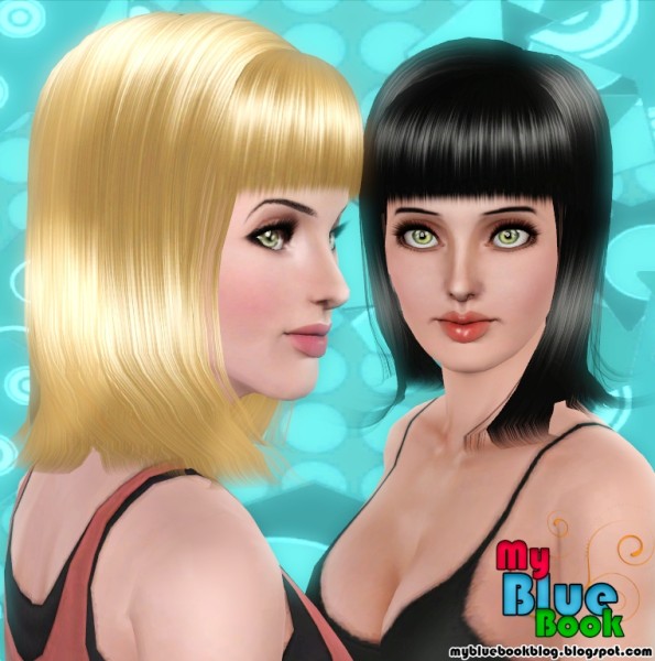 Straight bangs hairstyle Raon 67 retextured by TumTum Simiolino for Sims 3