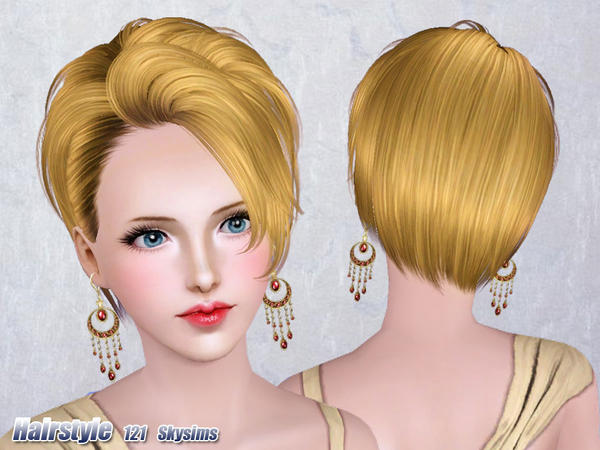 Twisty A Line hairstyle 121 by Skysims for Sims 3