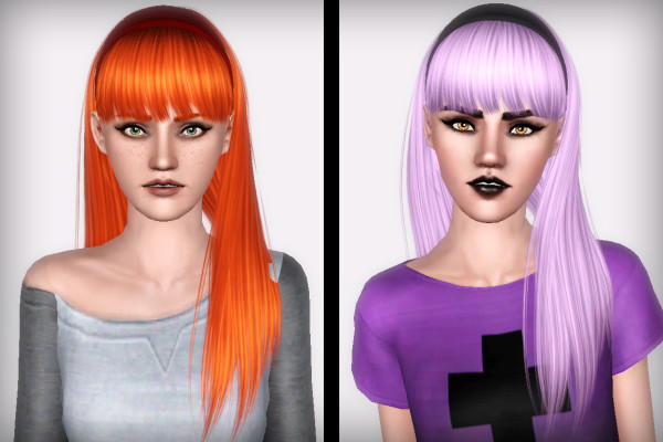Headband with bangs hairstyle CoolSims 108 retextured by Forever and Always for Sims 3