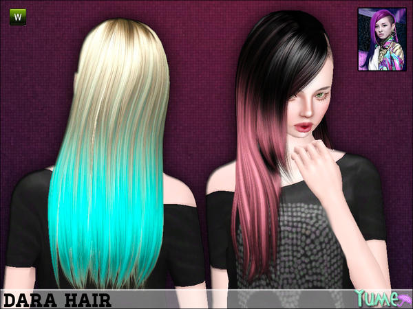 Yume Dara shaved hairstyle by Zauma for Sims 3