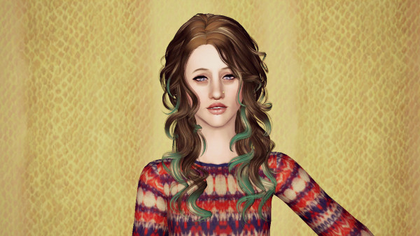 Newsea`s Peppermint hairstyle retextured by Marie Antoinette for Sims 3
