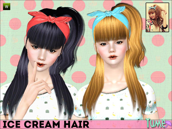 Yume Ice cream hairstylke by Zauma for Sims 3