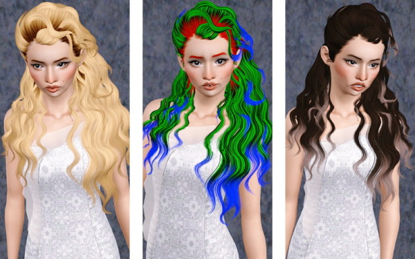 Momo`s Disco Curly long hairstyle retextured by Beaverhausen for Sims 3