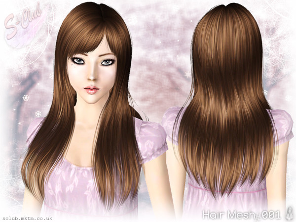 Straight with bangs hairstyle Aruna by S Club Privee for Sims 3
