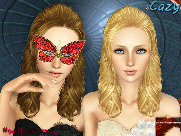 Twisted hairstyle Heartbreak by Cazy for Sims 3