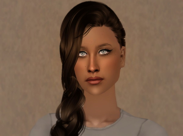 Straight side hairstyle Skysims 47 retextured by Fanasher for Sims 3