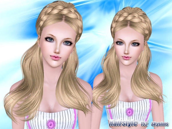 Braided crown hairstyle 152 by Skysims for Sims 3