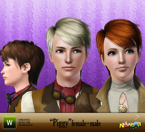Piggy hairstyle by NewSea for Sims 3