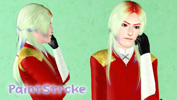 Peggy`s Dimensional understone with ponytail and bangs retextured by Katty for Sims 3