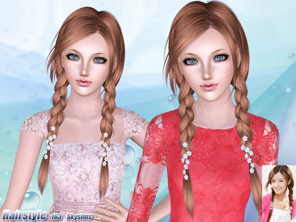 Two braids hairstle 163 by Skysims for Sims 3
