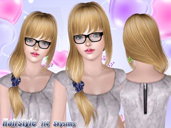 Allure hairstyle 114 by Skysims for Sims 3
