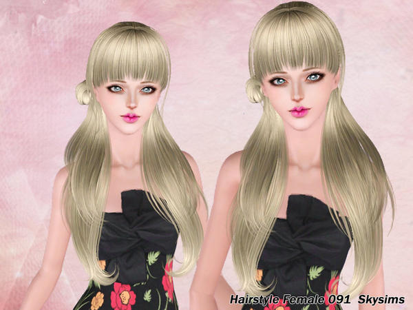 Pop of color hairstyle 091 by Skysims for Sims 3