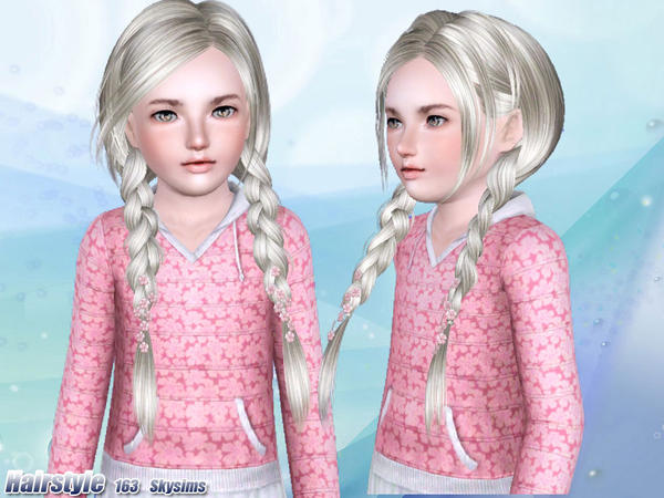 Two braids hairstle 163 by Skysims for Sims 3